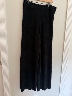 Victoria’s Secret Cozy Plush Teddy Lounge Pants Black Size Large Wide Leg